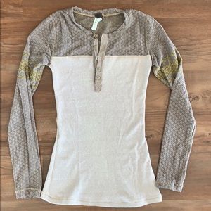 Free People Long Sleeve Waffle Top
